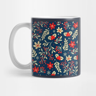 Winter Floral Seamless Pattern  Mug